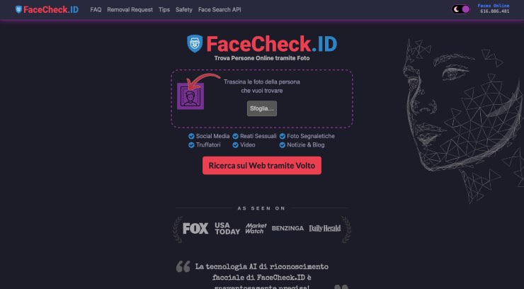Come sfruttare Facecheckid per scoprire se hanno rubato le vostre foto sul web